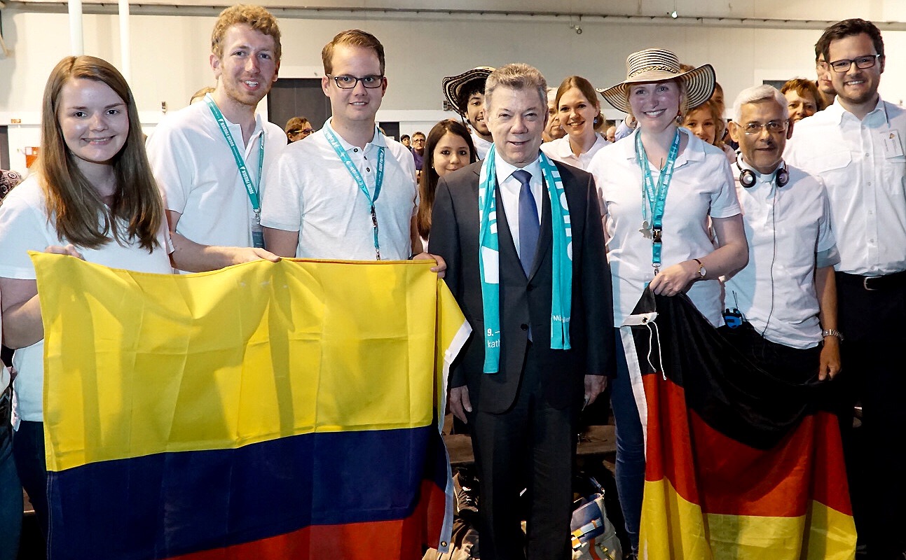 Treffen mit dem kolumbianischen Präsidenten Juan Manuel Santos in Münster