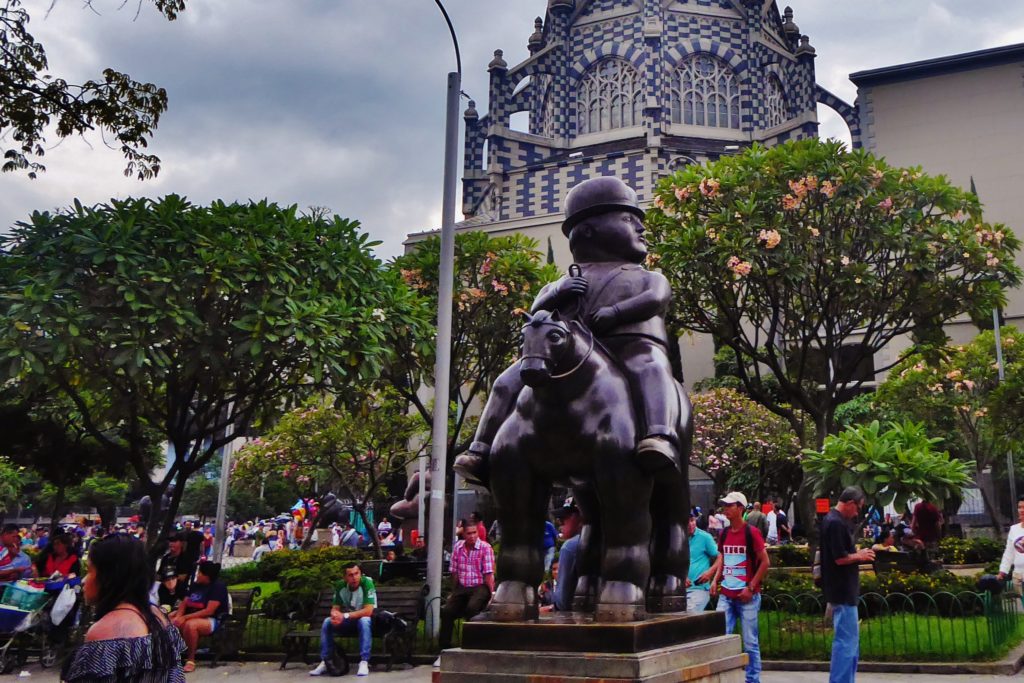 Skulptur auf dem „Botero-Platz“ in Medellín, Kolumbien
